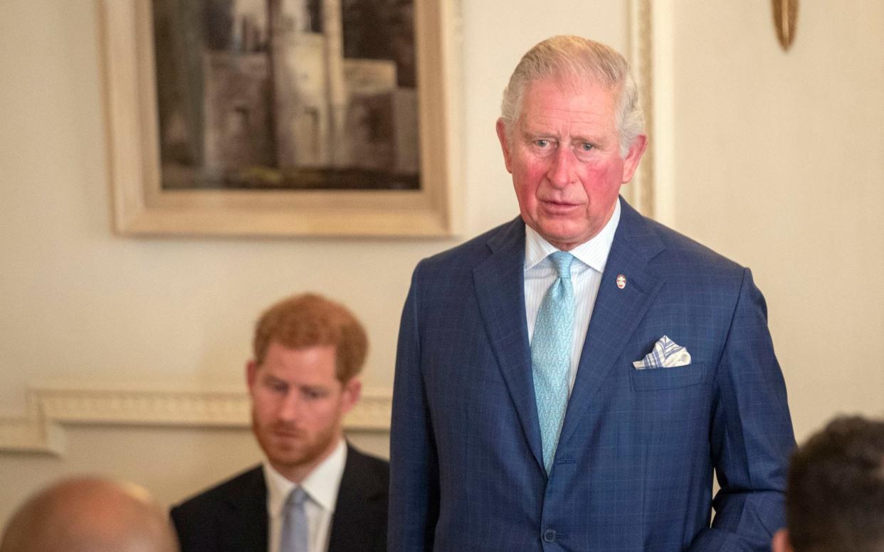 The Prince of Wales and the Duke of Sussex during a discussion about violent youth crime at a forum held at Clarence House  - PA