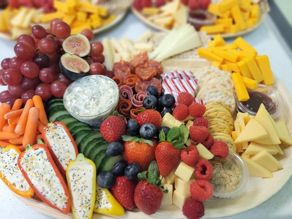 The grazing tray, which serves eight to 10 people, is Edible Art's most popular item, according to owner Rhiannon Deskins.