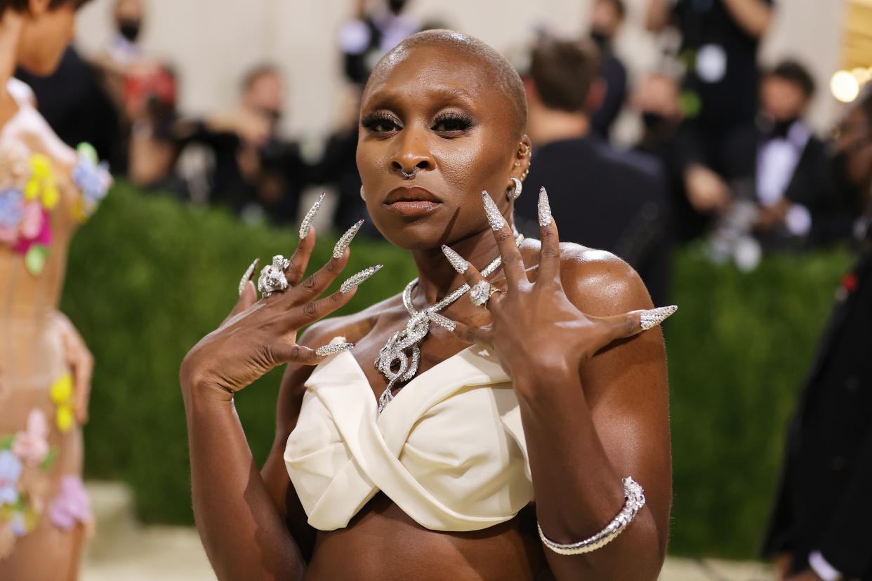 Cynthia Erivo attends The 2021 Met Gala Celebrating In America: A Lexicon Of Fashion at Metropolitan Museum of Art on Sept. 13, 2021 in New York.