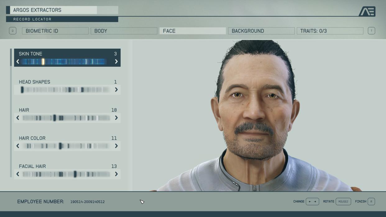  Starfield character creator facial screenshot - after Jan 17 patch. 
