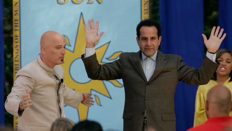 MONK — “Mr. Monk Joins a Cult” — Pictured: (l-r) Howie Mandel as Father, Tony Shalhoub as Adrian Monk — USA Network Photo: Peter “Hopper” Stone