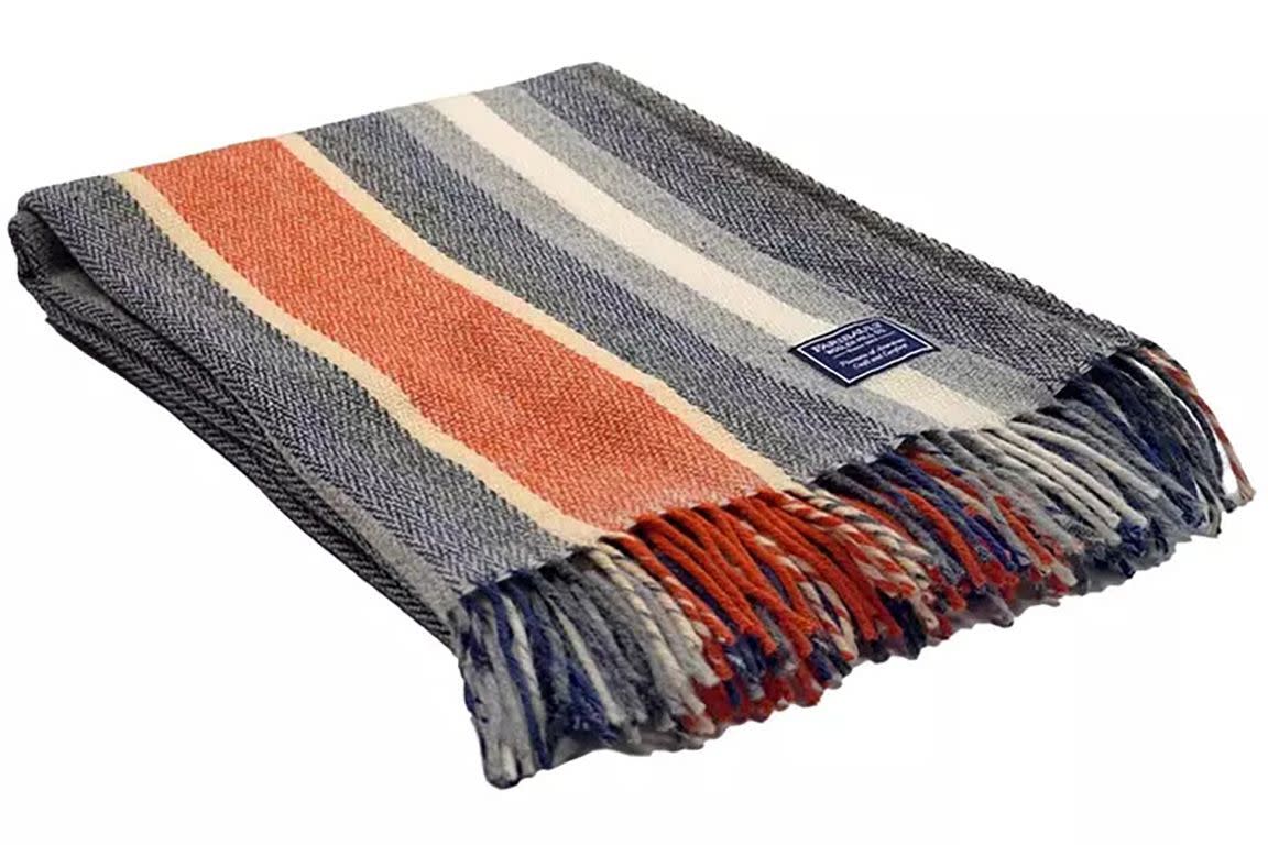 Faribault Woolen Mill Vintage Vertical Stripe Wool Throw