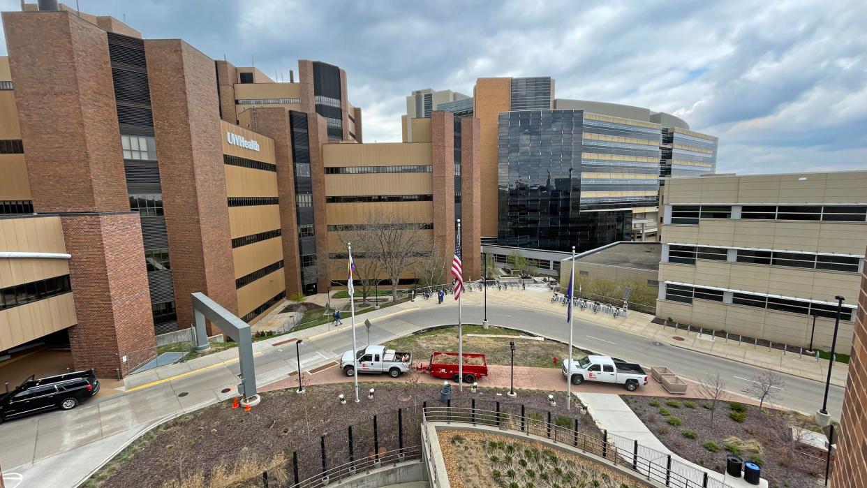 UW Health University Hospital at 600 Highland Ave., in Madison.