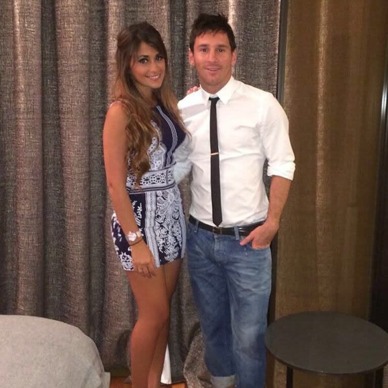 Anto Roccuzzo y Leo Messi en septiembre 2014