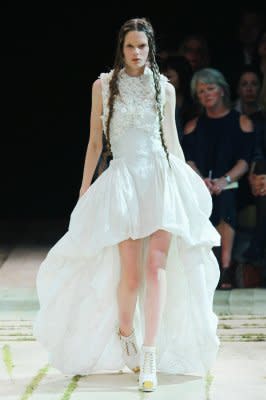 A gown from a 2010 Alexander McQueen runway show. (Photo by Antonio de Moraes Barros Filho/WireImage)