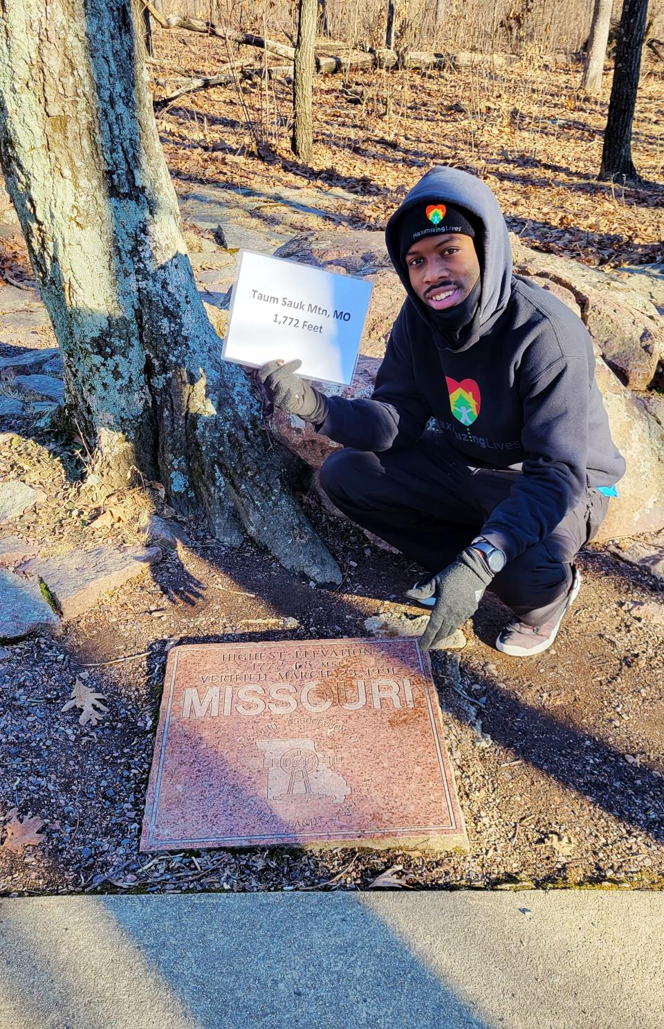 Isaiah Maxi visited he highest neutral point in the state at 1,772 feet when he went to Taum Sauk Mountain State Park in 2022.