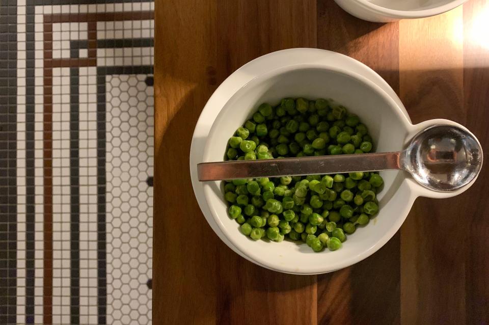 The Statler's Pouch Of “Green Giant” Buttered Peas offers notes of lemon.