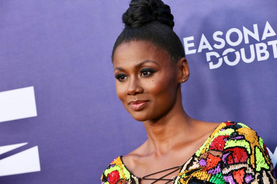 FILE - Lead actress Emayatzy Corinealdi attends the premiere of her show "Reasonable Doubt" at NeueHouse Hollywood in Hollywood on Sept. 22, 2022. A casting call is out for the show's second season.