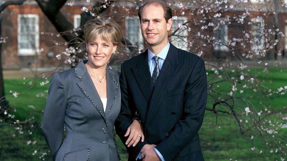 <p> After being together for six years, Prince Edward and Sophie, who was then Sophie Rhys-Jones, got engaged, after Edward proposed during a holiday to the Bahamas. In their engagement interview, Prince Edward shared, "I managed to take her completely by surprise. She had no idea that it was coming, which is what I really wanted to do. </p> <p> "I mean, the trouble is, everybody always speculating made it very difficult. Every time there was another round of speculation, I had to go very quiet again." </p> <p> Sharing her reaction to the proposal, Sophie admitted, "I was slightly stunned for a minute, and then I realised I should actually answer the question, so then I said yes. I said, 'Yes, please.'” </p>