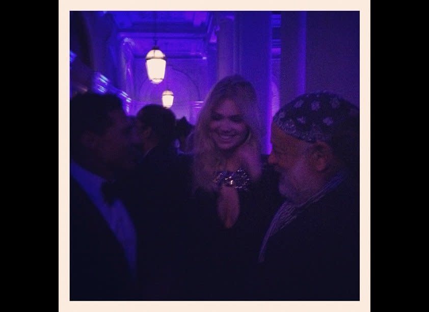 Kate Upton and Bruce Weber at the launch of Carine Roitfeld's new magazine <em>CR Fashion Book</em>.