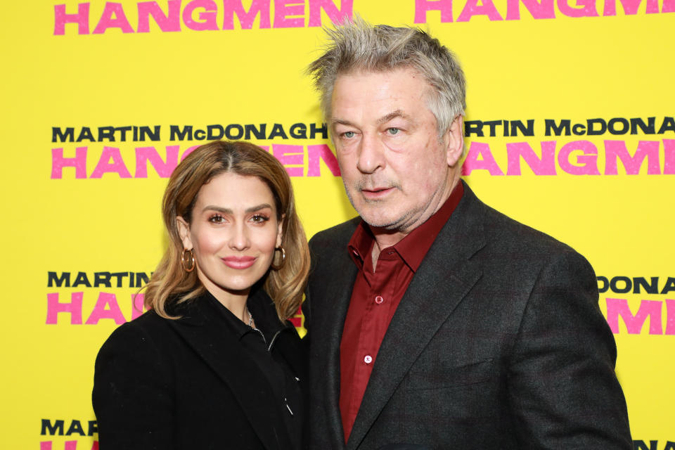NEW YORK, NEW YORK - APRIL 21: Hilaria Baldwin and Alec Baldwin attend the opening night of 