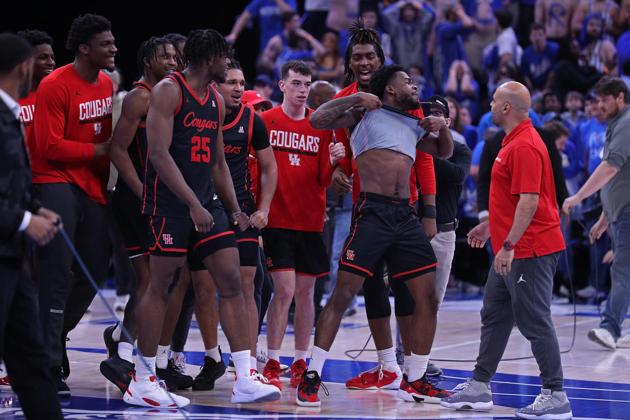 Houston beat Memphis on Sunday on a buzzer-beater at FedExForum. (Justin Ford/Getty Images)
