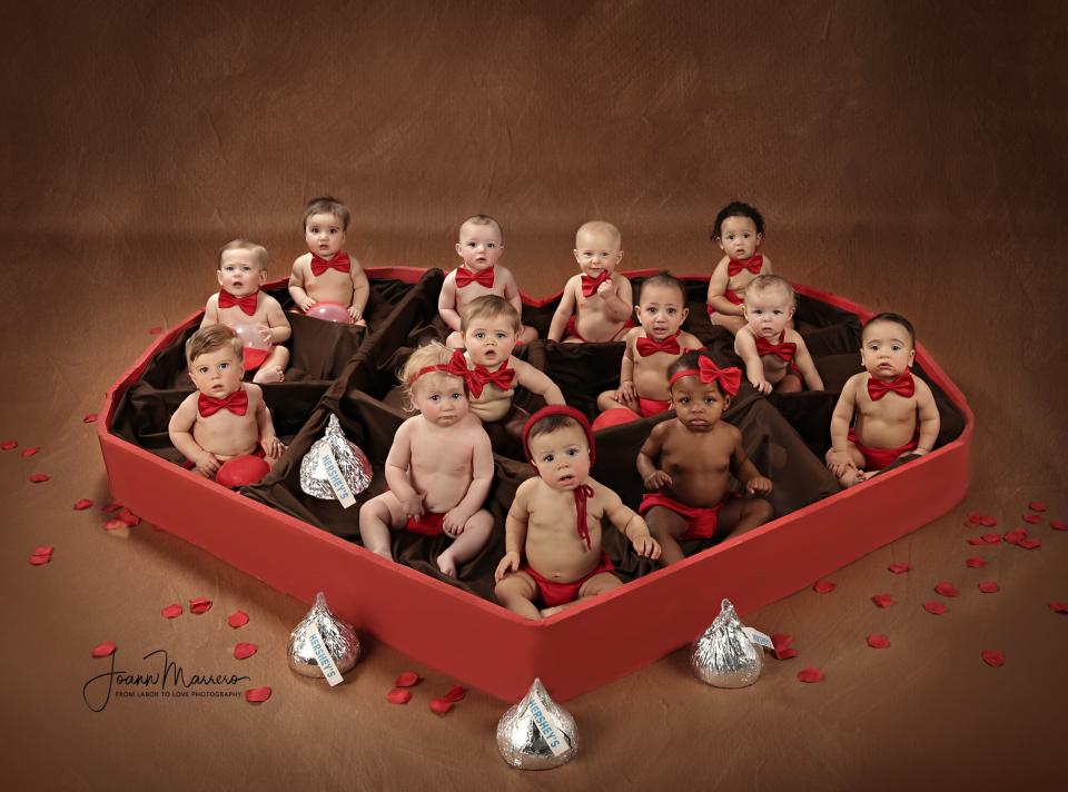 baby chocolate box photo shoot