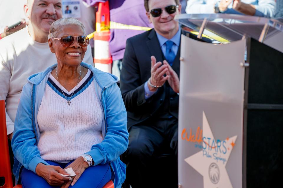 Recording artist Dionne Warwick receives the 447th entry to The Walk of Stars Palm Springs in downtown Palm Springs, Calif., on December 8, 2021. 