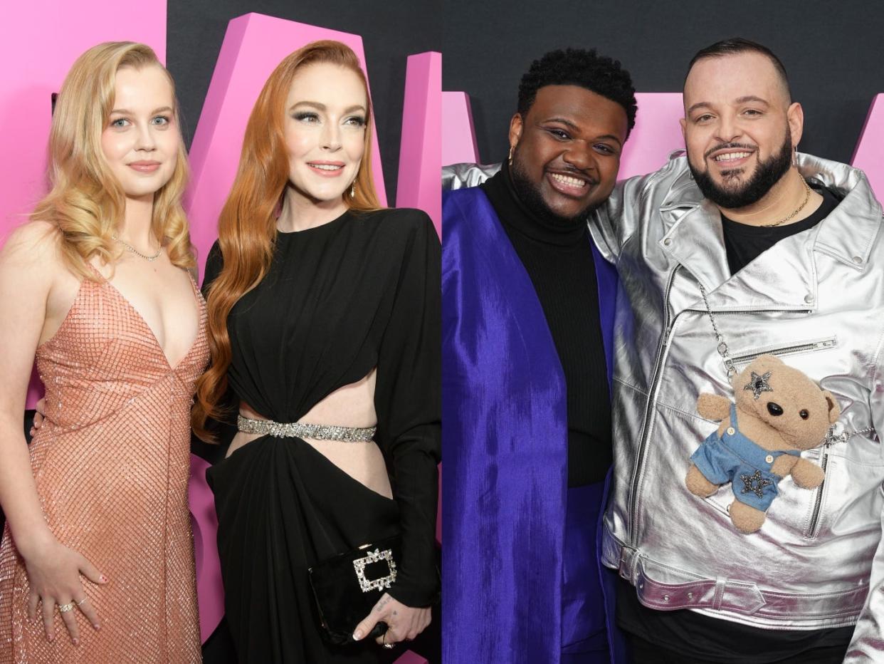 Angourie Rice and Lindsay Lohan; Jaquel Spivey and Daniel Franzese