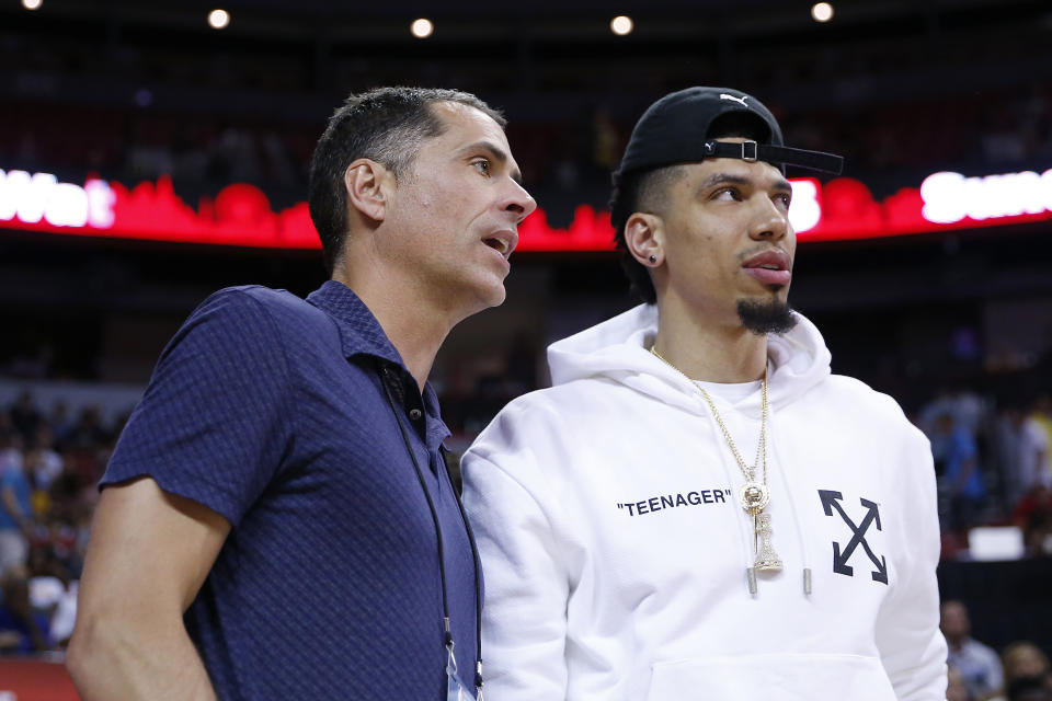 Rob Pelinka（圖左）與Danny Green。（Photo by Michael Reaves/Getty Images）