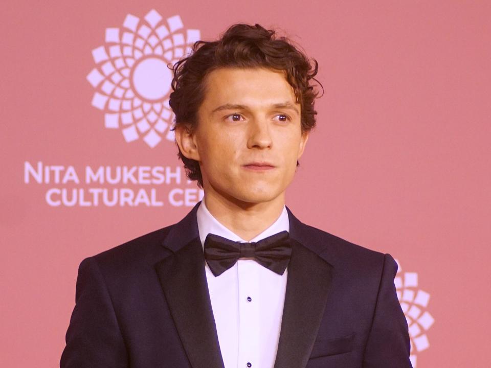 Tom Holland on the red carpet at the Nita Mukesh Ambani Cultural Centre.