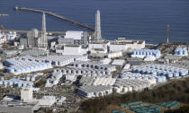 This photo shows part of the tsunami-wrecked Fukushima Daiichi nuclear power plant in Okuma town, northeastern Japan, on Jan. 19, 2023. Japanese Prime Minister Fumio Kishida made a brief visit to the power plant on Sunday, Aug. 20, to highlight the safety of an impending release of treated radioactive wastewater into the Pacific Ocean, a divisive plan that his government wants to start soon despite protests at home and abroad. (Kyodo News via AP)
