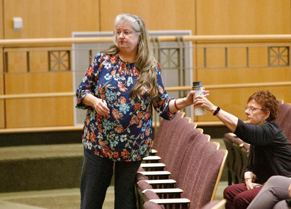 Shasta County Clerk and Registrar of Voters Cathy Darling Allen prepares to speak before the Shasta County Board of Supervisors on Tuesday, Sept. 13, 2022.