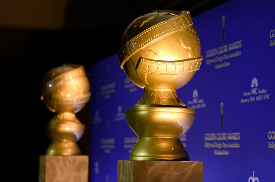 Golden Globe statues appear at the 73rd annual Golden Globe Awards nominations at the Beverly Hilton hotel in Beverly Hills, Calif.