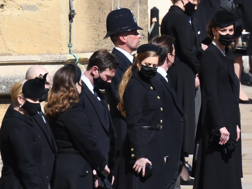 family waits for procession prince philip funeral