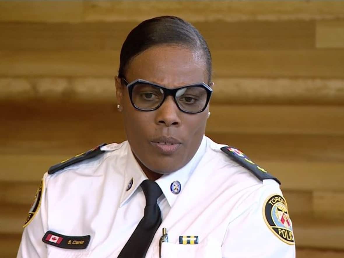 Supt. Stacy Clarke is charged with breach of confidence, insubordination and discreditable conduct, according to a document from the Toronto Police Service Tribunal Disciplinary Hearings Office. Monday is her first appearance before the tribunal. (CBC - image credit)