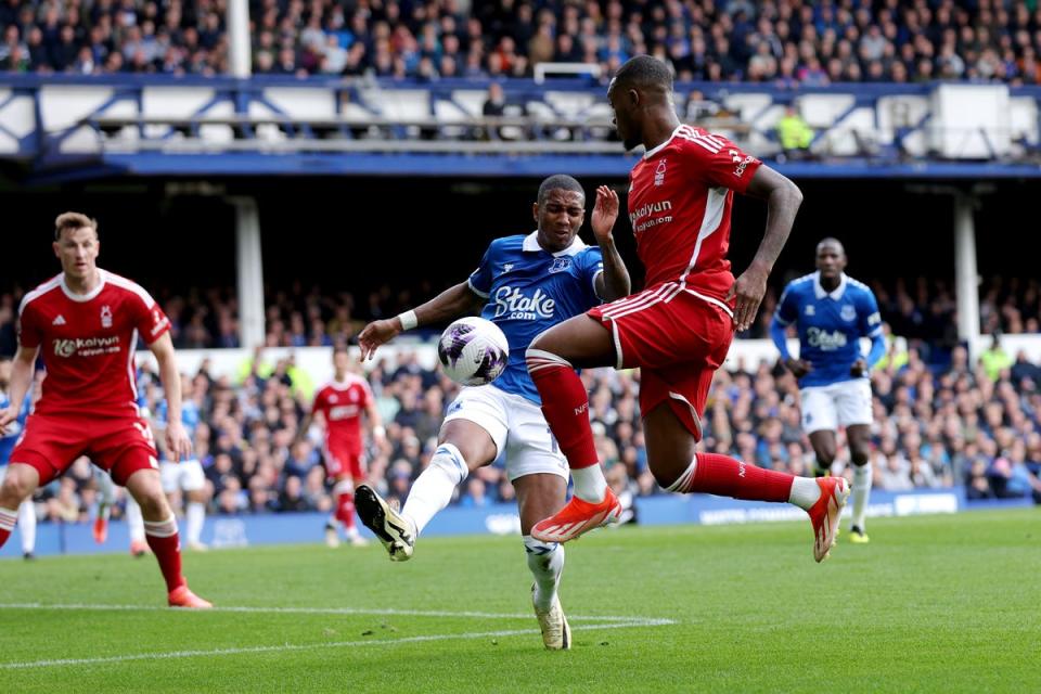 Ashley Young avoided conceding a penalty for this block with his hand (Getty Images)
