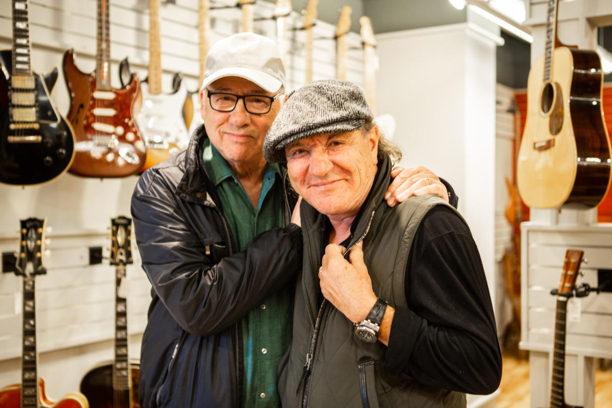 Mark Knopfler and Brian Johnson (Picture: Sky)