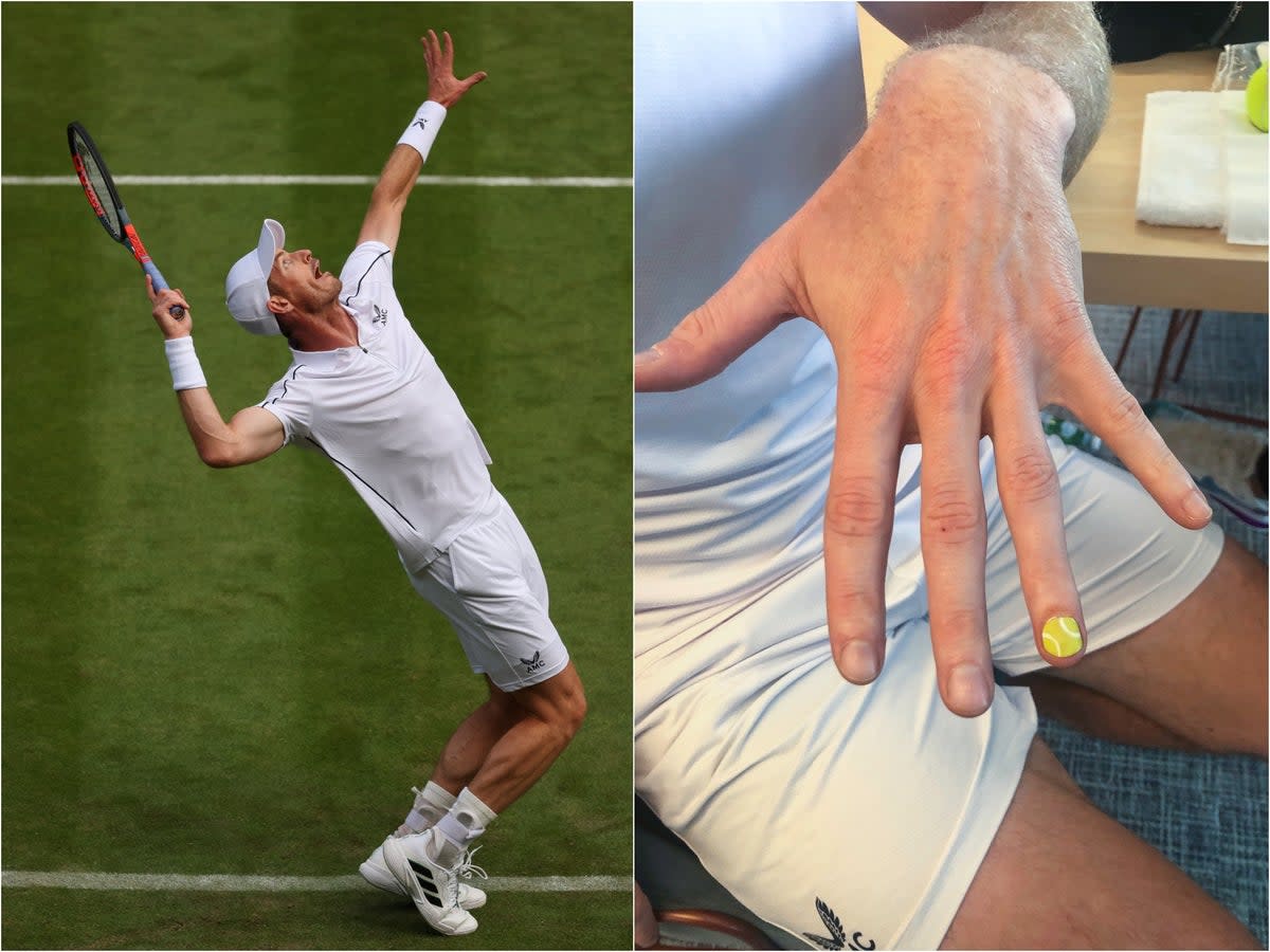 Andy Murray shows off his limited-edition nail designs during Wimbledon (Getty/Andy Murray)