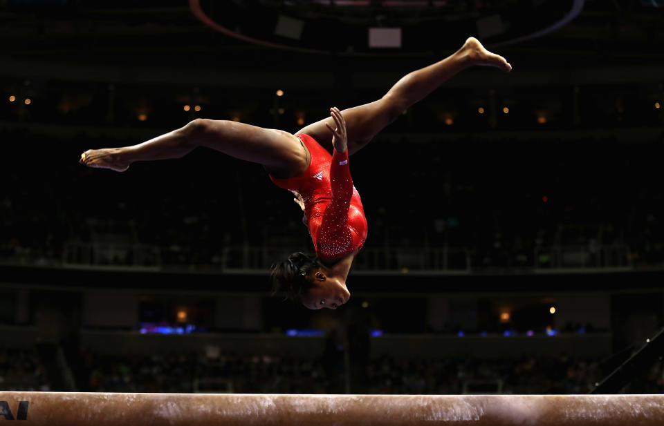 In a way, Price both upset other competitors and was upset herself at the Olympic Trials in San Jose. How? Well, Price wasn't really expected to make the team, but she surprised everyone by finishing with the fourth-best all-around score. Yet she wasn't picked by the selection committee for her efforts, though she was named first alternate to the five-person squad. (Photo by Ezra Shaw/Getty Images)