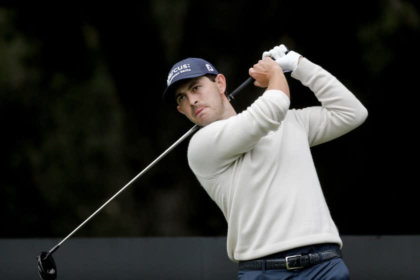 Patrick Cantlay hits from the second tee during the final round of the Zozo Championship.