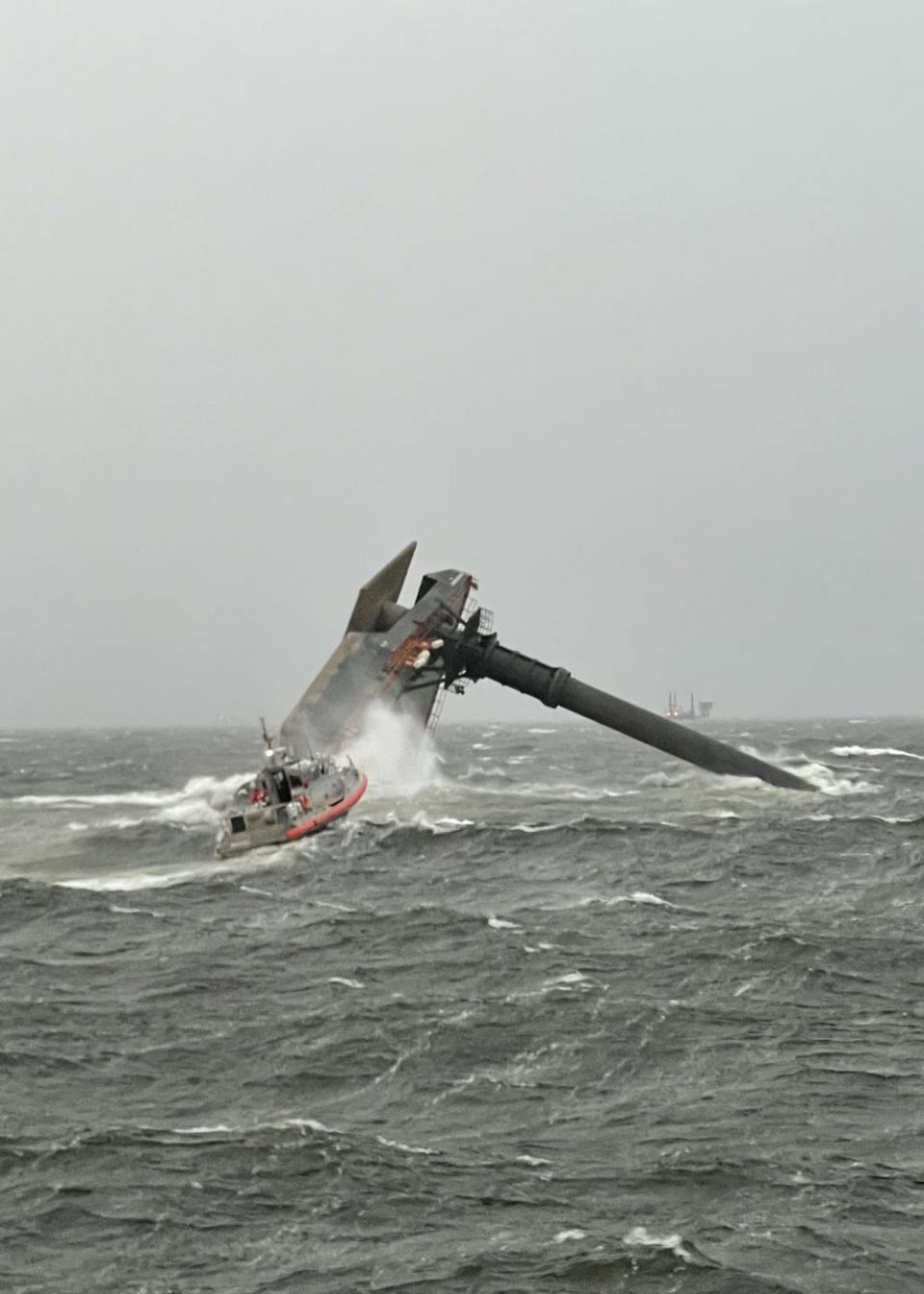 The Coast Guard and multiple good Samaritan vessels rescued six people from a capsized commercial vessel Tuesday off the coast of Louisiana.