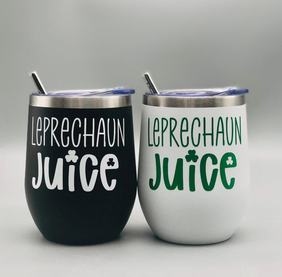 14) Leprechaun Juice Stainless Steel Wine Tumbler