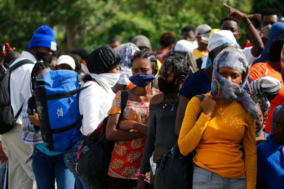 The wait to apply for visas takes days outside the U.S. Embassy, which is closed in Port-au-Prince, Haiti, after the assassination of President Jovenel Moise in his home on July 7.