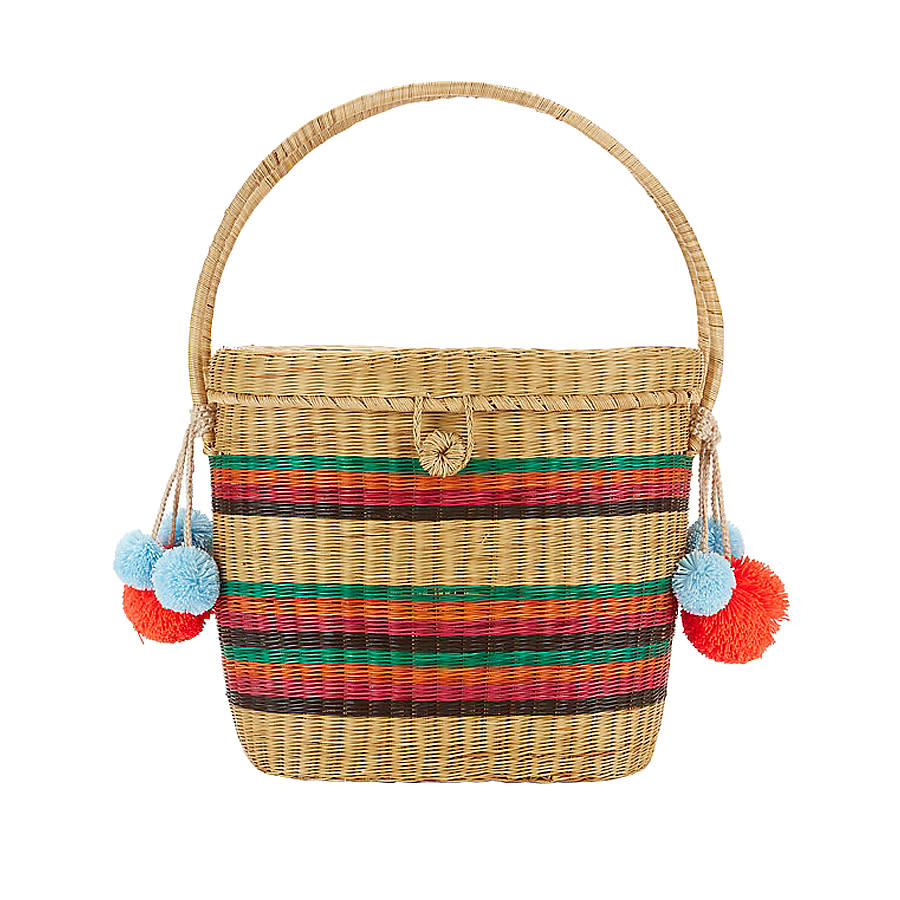 Cinto Rainbow Stripe Straw Box Bag 