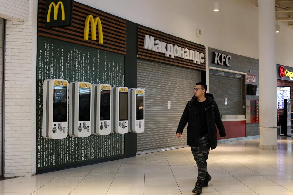 A closed McDonald&#39;s restaurant in Moscow, Russia.