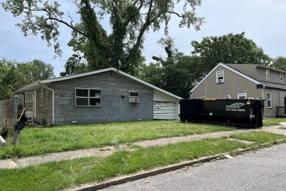 A dumpster sits in front of a home at 520 N. Fourth St. in Belleville. A new owner evicted the resident, David Semrau, in late May after buying the property at a St. Clair County auction. Teri Maddox/tmaddox@bnd.com