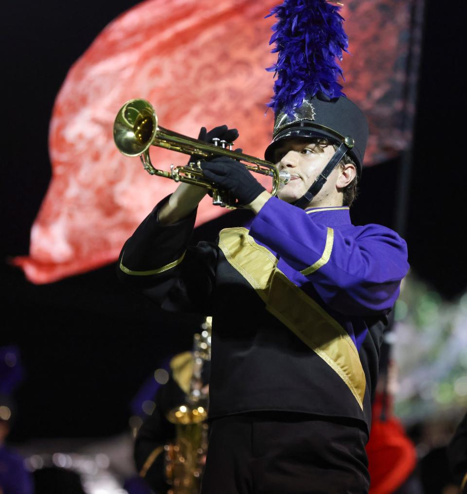 Fort Pierce Central High School marching band and color guard compete in the 42nd Annual Crown Jewel Marching Band Competition on Saturday, Oct. 14, 2023, at Vero Beach High School.