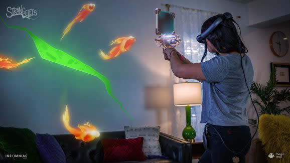 Strangelets is an AR game for Magic Leap One from Insomniac Games.