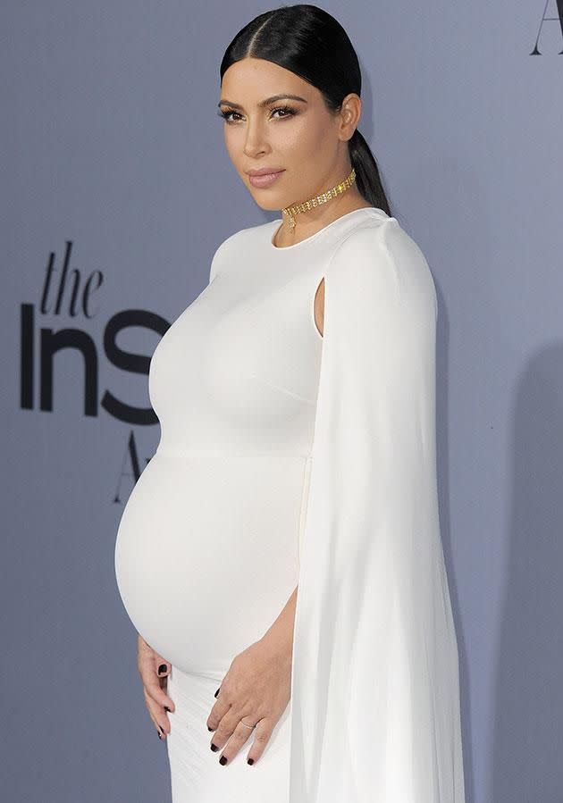 Kim suffered from life threatening placenta accreta while carrying her first two children. Source: Getty