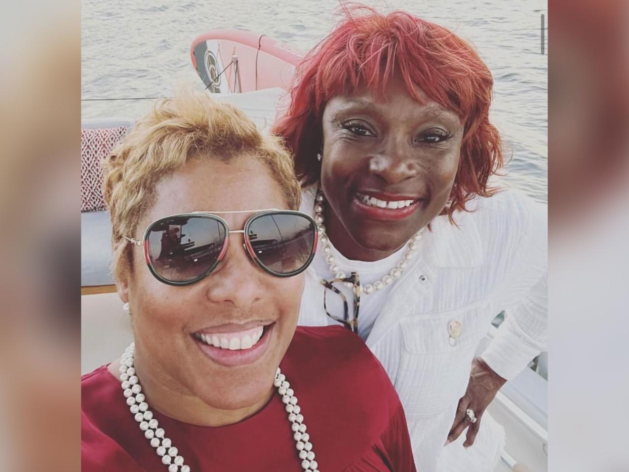 Social Services Commissioner Gary Jenkins is seen in photos enjoying time on a yacht a day after issuing an emergency declaration about overcrowding in the city’s homeless shelters. The photos were posted by NYC Department of Social Services Chief of Staff Karen St. Hilaire, seen here with Ingrid Lewis-Martin, on her public Instagram profile.