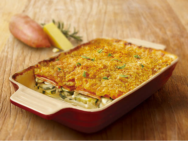 Sweet potato and zucchini gratin