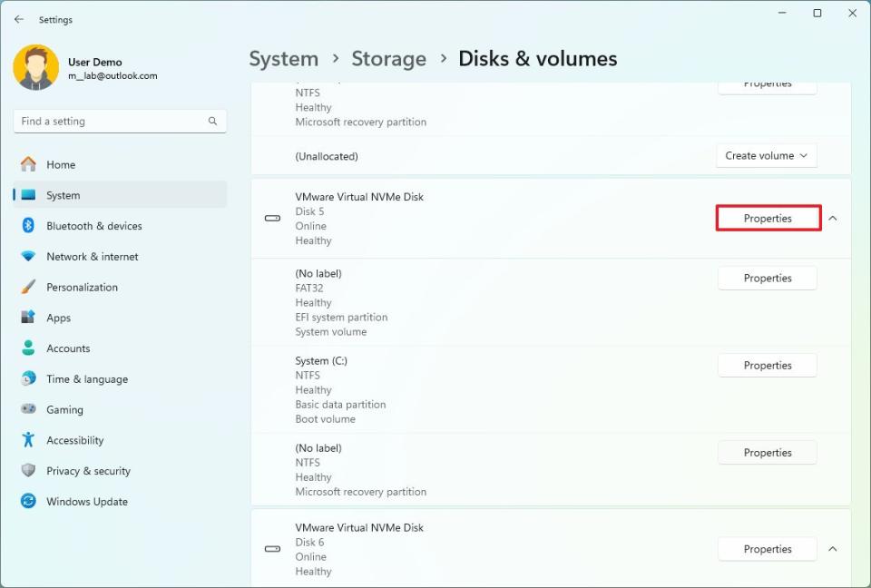 Hard drive properties