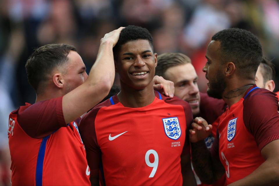 Marcus Rashford scored on his England debut last year