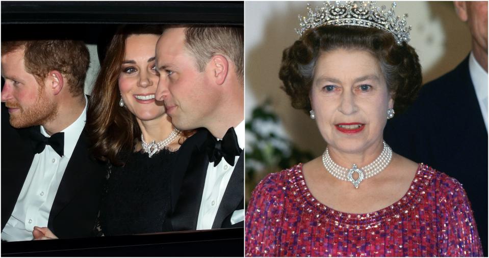 Kate Middleton in 2017, Queen Elizabeth in 1983