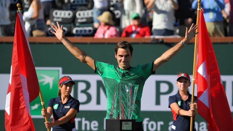 Roger Federer sigue en la cima de los máximos ganadores de Indian Wells, con Novak Djokovic