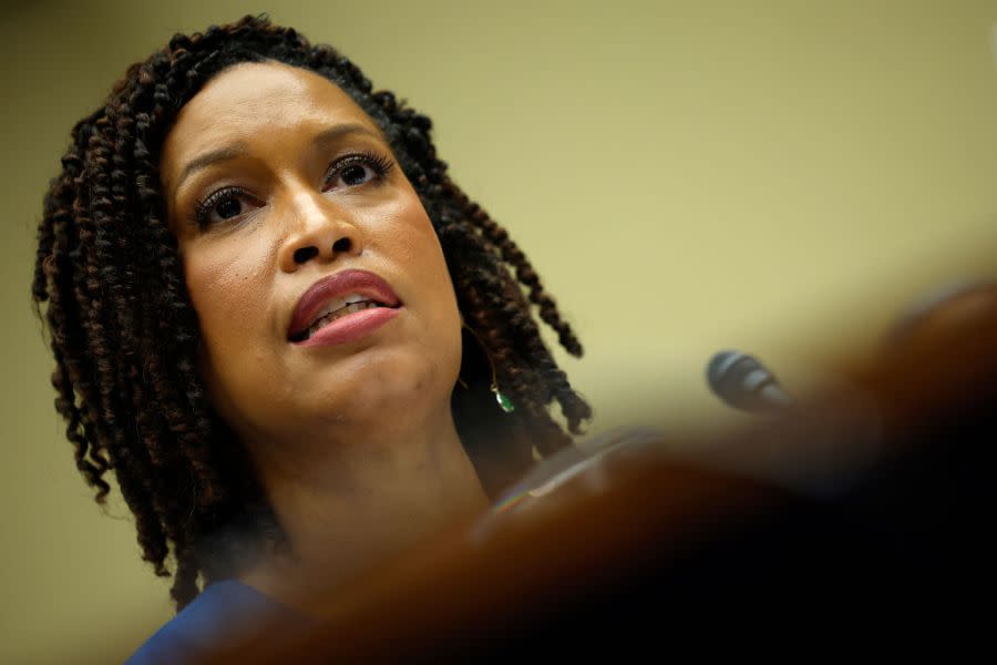 Washington Mayor Muriel Bowser testifies before the House Oversight and Accountability Committee in May 2023. (Photo Credit: Kevin Dietsch/Getty Images)