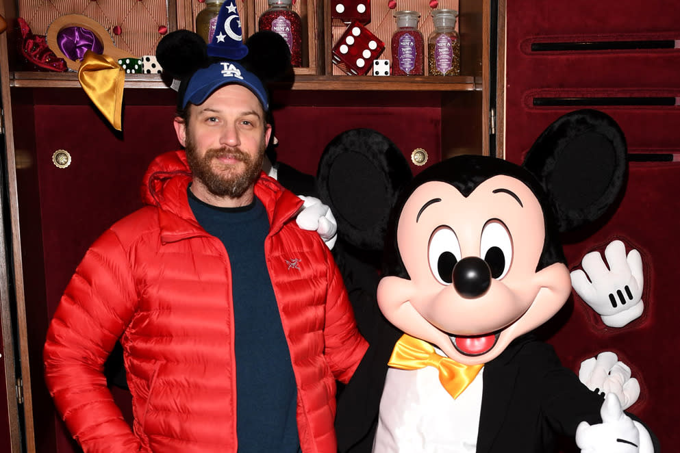 Say cheese: Tom Hardy with Mickey Mouse: Rex