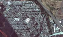 A satellite image shows an overview of destroyed homes after the Alameda Fire in Phoenix, Oregon