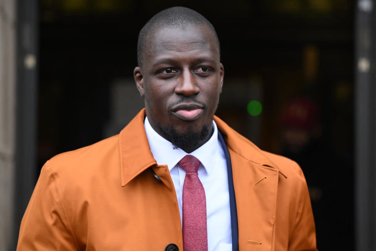 Benjamin Mendy leaving Chester Crown Court earlier this year (AFP via Getty Images)